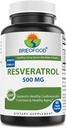 Brieofood Resveratrol 500mg - Natural Antioxidant Supplement for Cardiovascular & Immune System Health - 60 Veggie Capsules