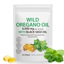 Λάδι Orγανης Softgels, κάψουλες Oregano Oil Organic,2-in-1 6000mg Λάδι Orγανης με μαύρο σπορέλαιο 200mg, Oregano Oil με μαύρο σπορέλαιο Softgels,120 κάψουλες Softgel