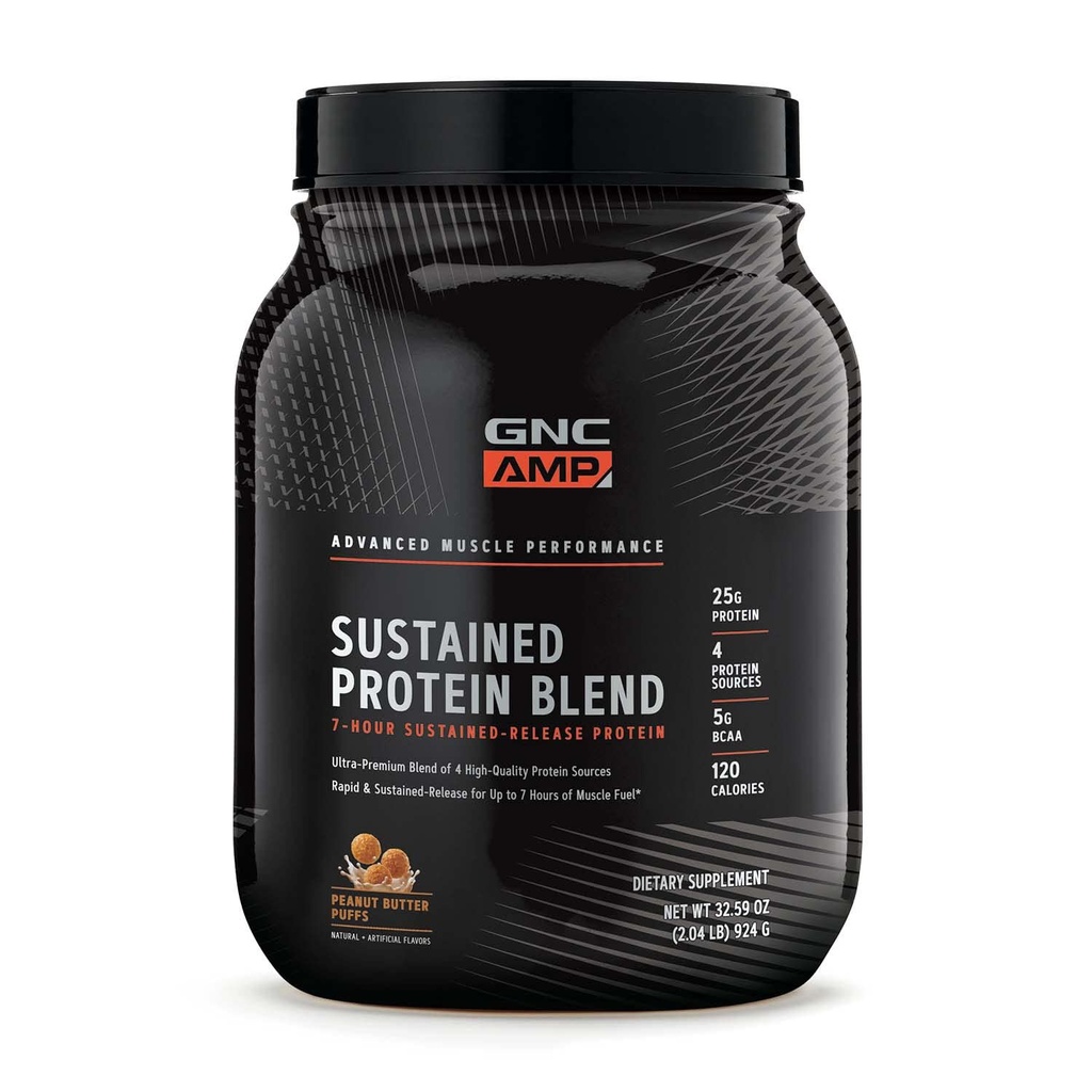 GNC AMP Παρατεταμένη Μείγμα Πρωτεΐνης - Φυστικοβούτυρο Puffs (28 Υπηρεσίες)