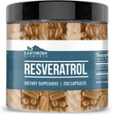 Earthborn στοιχεία Resveratrol 200 κάψουλες, καθαρό & μη αραιωμένο, χωρίς πρόσθετα