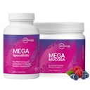 Microbiome Labs MegaSporeBiotic (60 κάψουλες) + MegaMucosa (5.5oz σκόνη) Probiotic and Gut Mucosal Support Bundle - Spore-βασισμένο προβιοτικό με ανοσοσφαιρίνες, Amino Acids συμπλήρωμα σκόνης