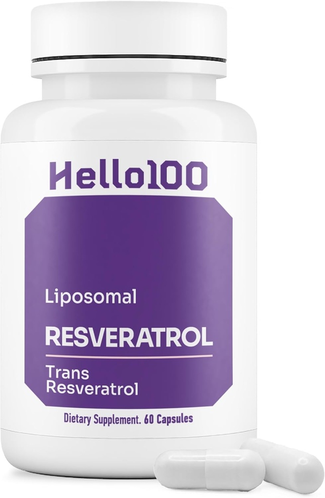 Υψηλή καθαρότητα Liposomal Trans Resveratrol συμπλήρωμα - Κάθε κάψουλα 250mg Υπερβαίνει 98% καθαρότητα των οργανικών Resveratrol συμπλήρωμα - Αντιοξειδωτικό Liposomal Resveratrol, Vegan - 60 κάψουλες