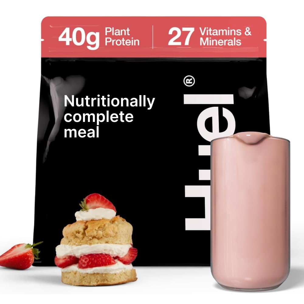 Huel Black Edition | Strawberry Shortcake 40g Vegan Protein Powder | Nutritionally Complete Meal | 27 Vitamins and Minerals, Gluten Free | 17 Servings | Scoop not included to reduce plastic