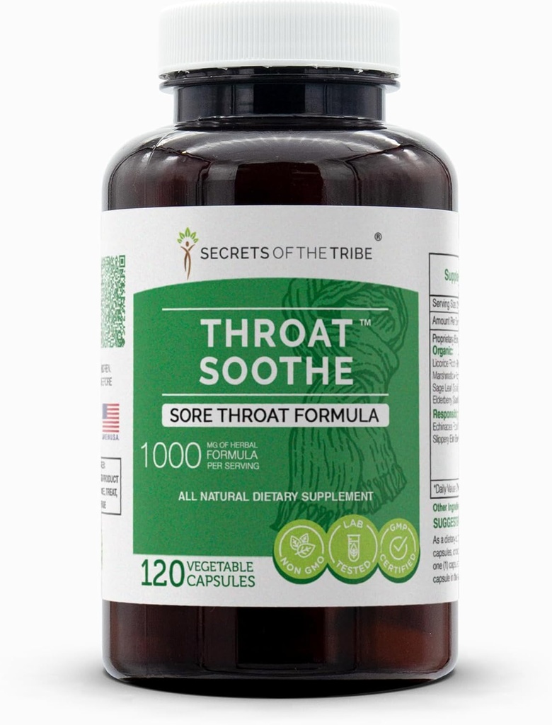 Μυστικά της Φυλής - Λαρύγγι Soothe, Sore Laroat Formula, Βοτανικό συμπλήρωμα Blend (120 κάψουλες)