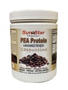 Pea Protein Powder - Unsweetened - Cappuccino with Coffee Powder & Vanilla Extract, Soy Free, Non-GMO 17.6 oz