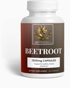 Beetroot Herbal Supplement, 60 Capsules - Blood Pressure, Cardiovascular Health Support, Vegan, 1300mg