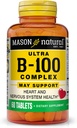 MASON NATURAL Ultra B- 100 Complex - Υγιής καρδιά και νευρικό σύστημα, Βελτιώνει την Ανοσολογική λειτουργία και την ενέργεια Μεταβολισμός, 60 δισκία