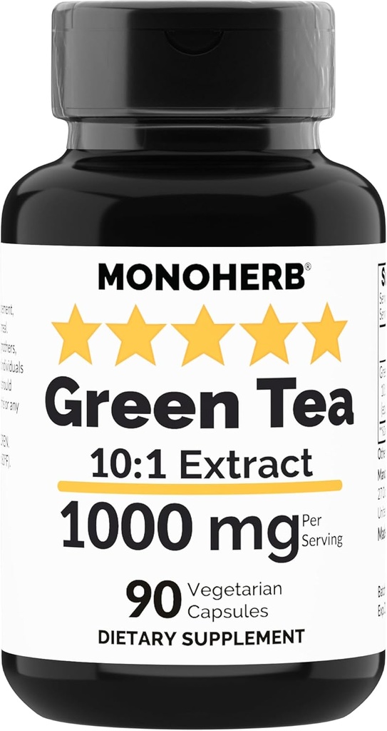 MONOHERB εκχύλισμα πράσινου τσαγιού 1000 mg - 90 κάψουλες χορτοφάγων