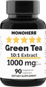 MONOHERB εκχύλισμα πράσινου τσαγιού 1000 mg - 90 κάψουλες χορτοφάγων