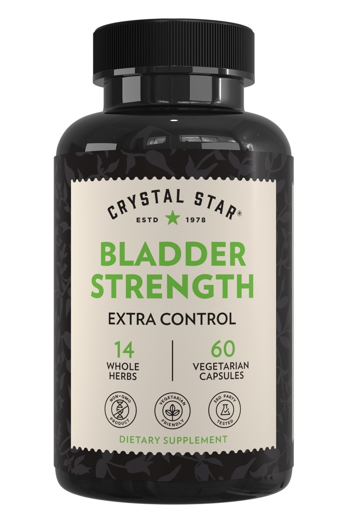 Crystal Star Bladder Strength (60 Capsules) – Herbal Urinary Tract Health and Extra Strength Bladder Control Supplement, Cranberry Extract, Pumpkin Seed Extract, Plantain and Wild Yam Root, Non-GMO