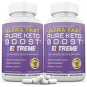 (2 Pack) Εξαιρετικά γρήγορο καθαρό Keto Boost Extreme Keto χάπια 1675MG Νέα & βελτιωμένη Φόρμουλα Περιέχει μηλίτη μηλίτη ξύδι επιπλέον παρθένο ελαιόλαδο σκόνη πράσινο φύλλο τσαγιού 120 κάψουλες