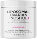 Codeage Liposomal Ovarian Inositol Powder - Myo-Inositol & D-Chiro-Inositol 40:1 Blend, Folate 5-MTHF, CoQ10, Ρόδι & Wild Blueberry - 2-Month Supply - Μικτή Γεύση Berry - Μη-GMO, 60 Υπηρεσίες