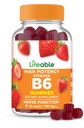 Lifeable Vitamin B6 Gummies | 100mg | Great Tasting VIT B6 Supplement | Vegan B6 Vitamins for Nerve Support Supplement | Vitamin B 6 for Adults, Men, Women | 60 Gummies