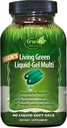 Irwin Naturals Men's Living Green Liquid-Gel Multi - 70 Essent Nutrients, Full-Spectrum Vitamins, Wholefood Blend - Στοχευμένη υποστήριξη επινεφριδίων & εγκεφάλου - 90 Liquid Softgels