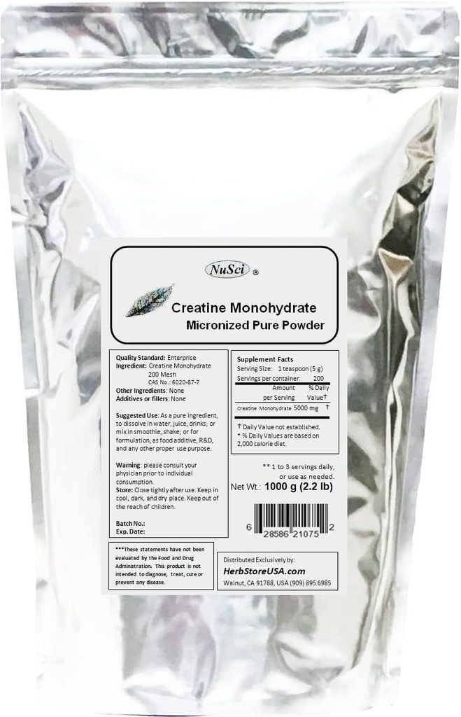 Pure Creatine Monohydrate Micronized Powder (1000 Grams (2, 2 lb))