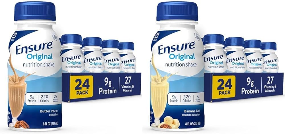 Ensure Original Butter Pecan & Banana Nutrition Shakes | Meal Replacement | 24 Pack Bundle