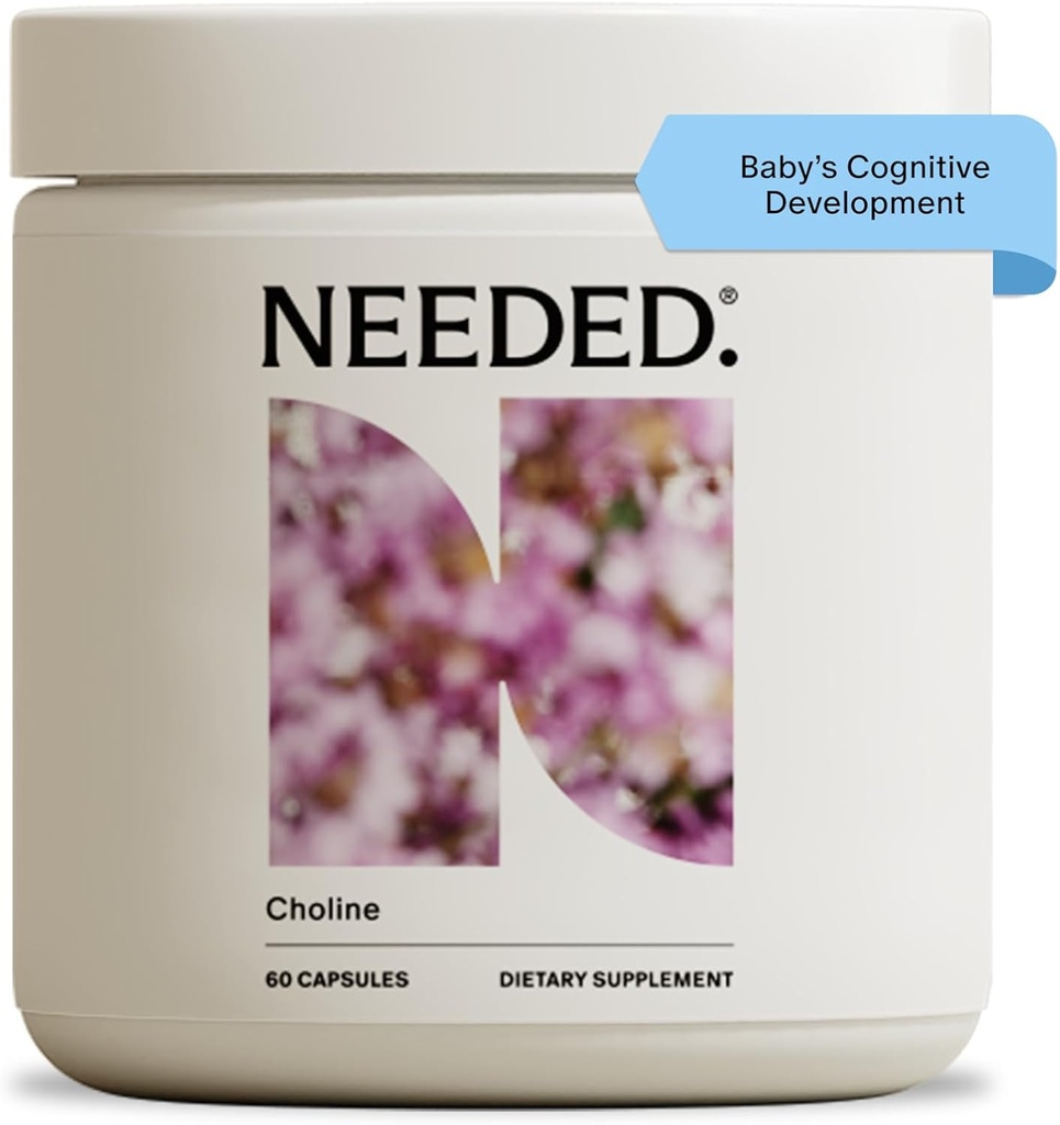 Χρειάζεται. Προγεννητική Χολίνη για Γνωστική Ανάπτυξη - Συμπλήρωμα Χολίνης Βοηθά Ανάπτυξη Βρεφών Εγκεφάλου - Υποστηρίζει Υγιής Εγκυμοσύνη & Μεταβολισμός - Δοκιμασμένο Τρίτο Μέρος - 60 Κάψουλες