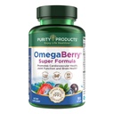 Προϊόντα καθαρότητας OmegaBerry Fish Oil w/Vitamin D3 + Organic Acai Super Formula - 1875 mg συμπυκνωμένο, μοριακά αποσταγμένο, Ultra Pure Omega-3s 1080 mg EPA + 720mg DHA + 120 mg DPA - 90 Count