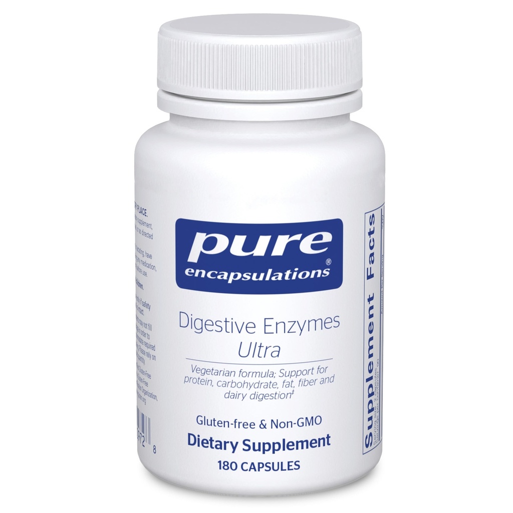 Pure Encapsulations Digestive Enzymes Ultra - Vegetarian Digestive Enzyme Συμπληρωματικό για την υποστήριξη της πρωτεΐνης, υδατανθράκων, ινών, και γαλακτοκομίας * - 180 κάψουλες