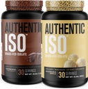 Jacked Factory Authentic ISO Grass Fed Whey Protein Isolate Powder - Χαμηλός υδατάνθρακες, πρωτεΐνη οικοδόμησης μυών μη ΓΤΟ w/No Fillers (Chocolate, 30sv) & (Vanilla, 30sv)