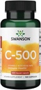 Swanson Βιταμίνη C με Rose HIPS ανοσοποιητικό σύστημα Υποστήριξη Καρδιαγγειακής Υγείας του δέρματος Συμπλήρωμα Αντιοξειδωτικών 500 mg 100 Καψάκια