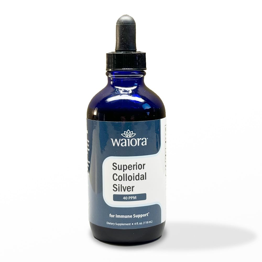 Superior Colloidal Silver, Waiora, Liquid Mineral Supplement, 40 PPM, για την υποστήριξη του ανοσοποιητικού, Μπλε γυάλινο μπουκάλι με σταγονόμετρο (1 bott/22 σερβ.)