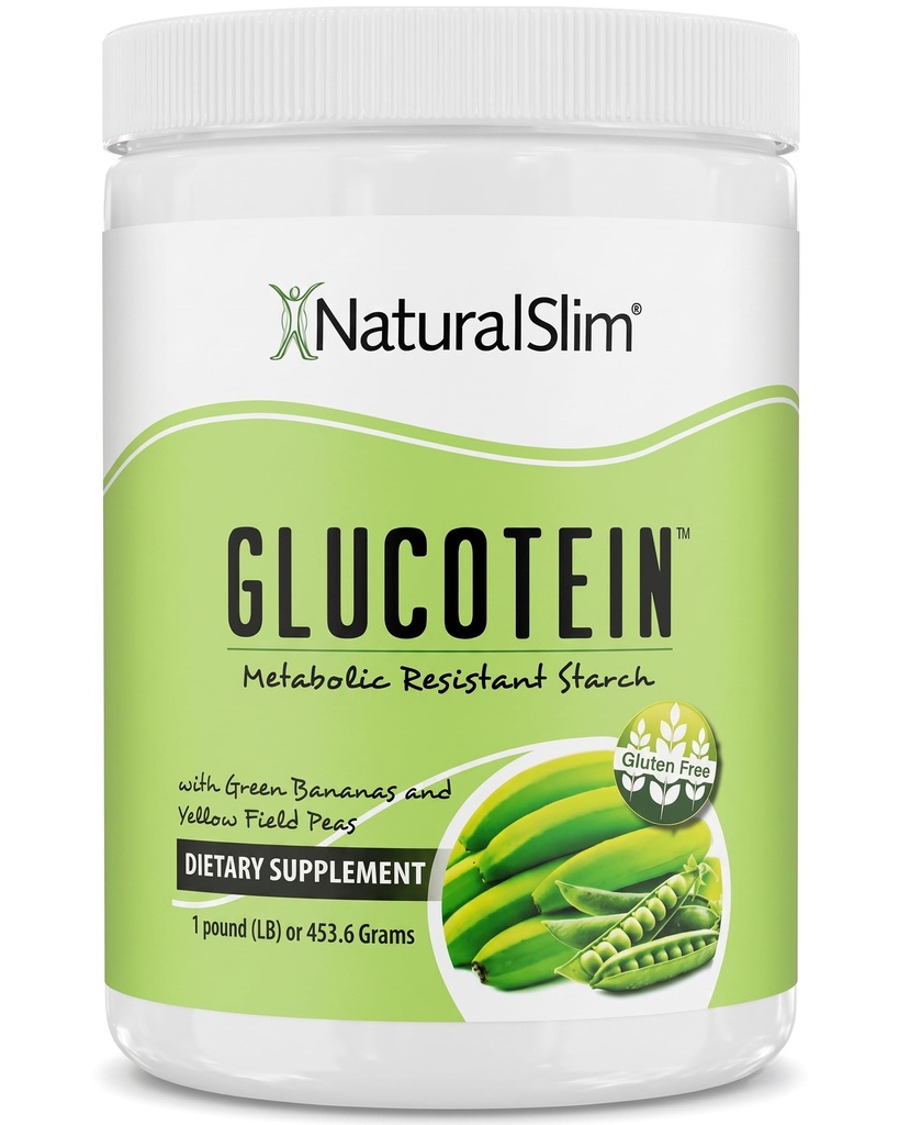 NaturalSlim Prebiotic Resistant Starch Supplement με Πράσινο Άλευρο Μπανάνας Organic & Pea Starch Blend Glucotein Powder - Μη ΓΤΟ & Χωρίς Γλουτένη - 16 Σερβιέτες
