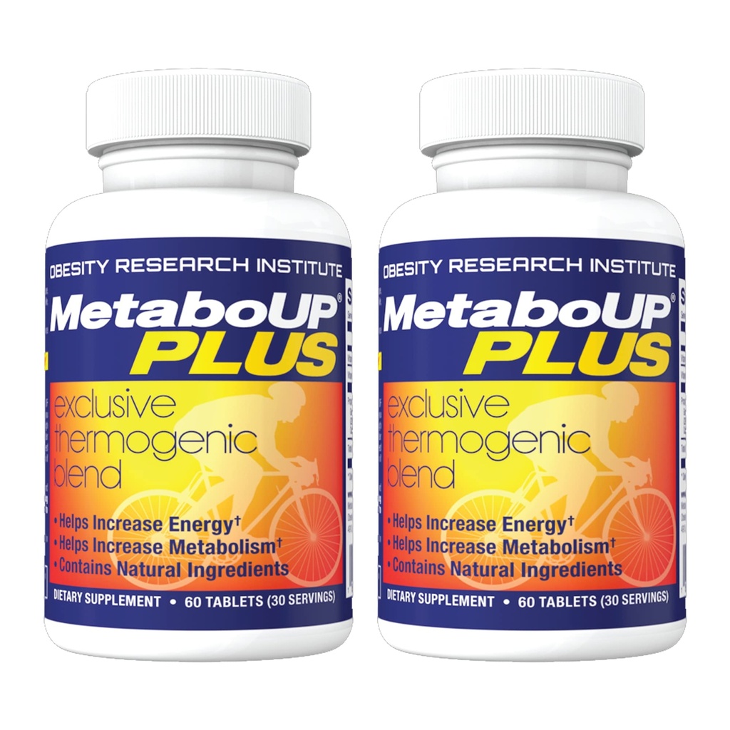 Λιποζίνη MetaboUP Plus - 2 μπουκάλια 60 ct - Θερμογόνος απώλεια βάρους - Χάπια Booster ενέργειας