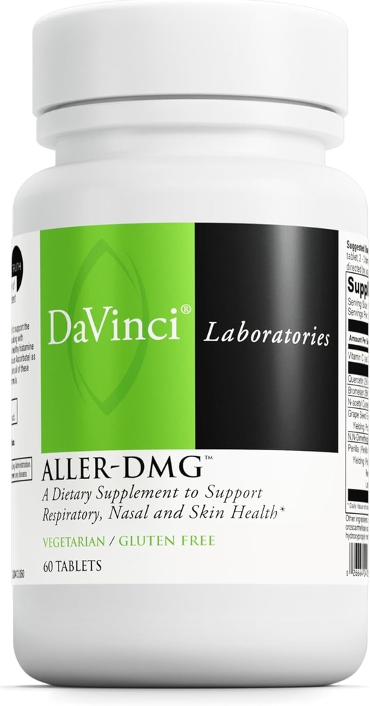 DAVINCI Labs Aller-DMG - Dietary Supplement to Support Respiratory, Nasal and Skin Health - with Vitamin C, Quercetin and More - Gluten-Free - Tablets