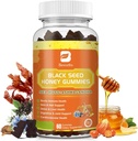 Black Seed Oil Sea Moss Gummies με Ashwagandha, Burdock Root, Linden Honey, Elderberry, Turmeric, Βιταμίνη C, D3 & Ψευδάργυρος - Υποστηρίζει την ασυλία, αρθρώσεις, πέψη, μαλλιά & δέρμα, Vegan Gummies 60 κόμητες