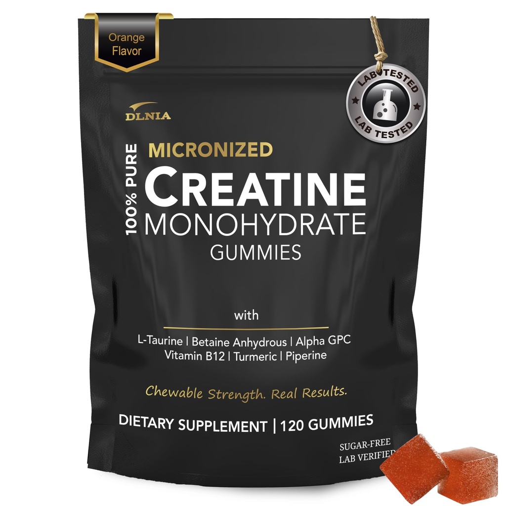 Creatine Monohydrate Gummies for Men & Women - Ζάχαρη χωρίς & Vegan Advanced Formula W/L-Taurine + Βιταμίνη B12 - για μυϊκή δύναμη, μυών Builder, ανάκτηση, ενίσχυση ενέργειας, συμπλήρωμα προ-εργασίας
