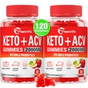 Τσίχλες μηλίτη μηλίτη, GLP-1 υποστήριξη Keto ACV Gummies Max Strength 2000mg μηλίτη μηλίτη με τη μητέρα, τα προβιοτικά και τη βιταμίνη B12, για την πέψη, το μεταβολισμό, την κάθαρση και τη δίαιτα Detox (2 συσκευασίες)