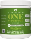VitaHustle ONE Superfood Super Greens Σκόνη με Πρεβιοτικά + Προβιοτικά, Μείωση του Bloating, Detox, Gut Health, Spirulina, Chlorella, Digestive Enzymes (Berry Flavor, 25 Services)