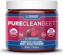 PureClean Beet Premium Beet Juice Powder - 100% Βιολογικό Νιτρικό Οξείδιο Υποστήριξη για Κλινικά-Proven 3X Μεγαλύτερη Κυκλοφορία, Αντοχή & Ενέργεια - Υπερήφανα κρύο-Pressed, Ecofriendly, ΗΠΑ - 30 Υπηρεσίες