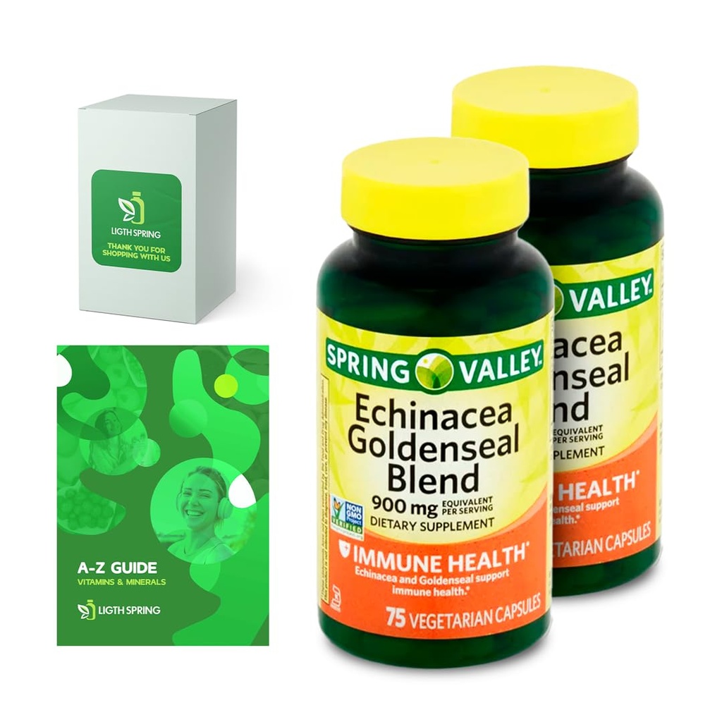 Συμπλήρωμα διατροφής Echinacea Goldenseal Blend, 900 mg, 75 Ct Bundle με Αποκλειστικές Βιταμίνες & Ορυκτά A έως Z - Better Ligth&Spring Guide@ (3 αντικείμενα)