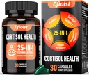 Cortisol συμπλήρωμα για γυναίκες, 25-σε-1 Cortisol Reucer για γυναίκες & άνδρες, Cortisol συμπληρώματα για άνδρες με Ashwagandha, Rhodiola Rosea, L-Θεανίνη, για Mood, Focus, Υποστήριξη ύπνου, 30 κάψουλες
