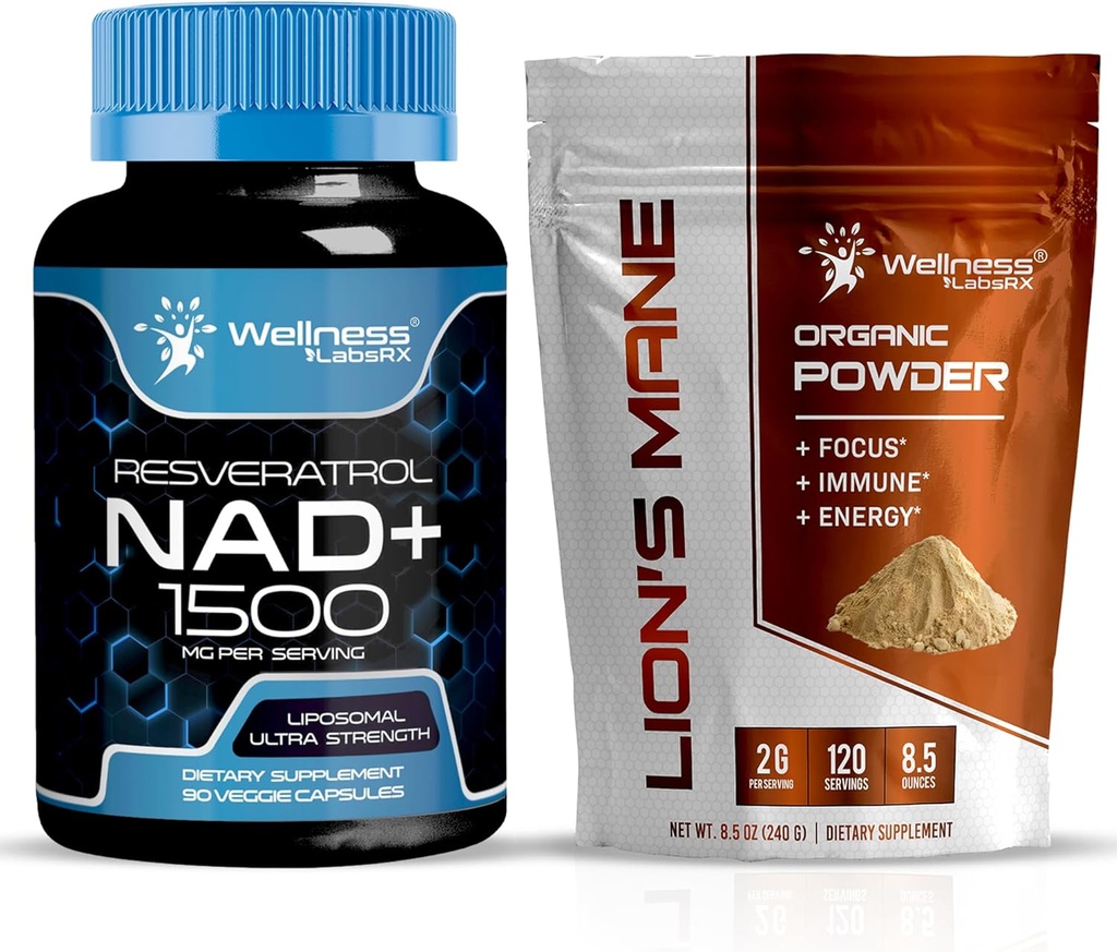 ΒΕΛΤΙΩΣΗ LABSRX NAD+ Συμπληρώματα Καψάκια 1500mg - Lions Mane Powder 2000mg