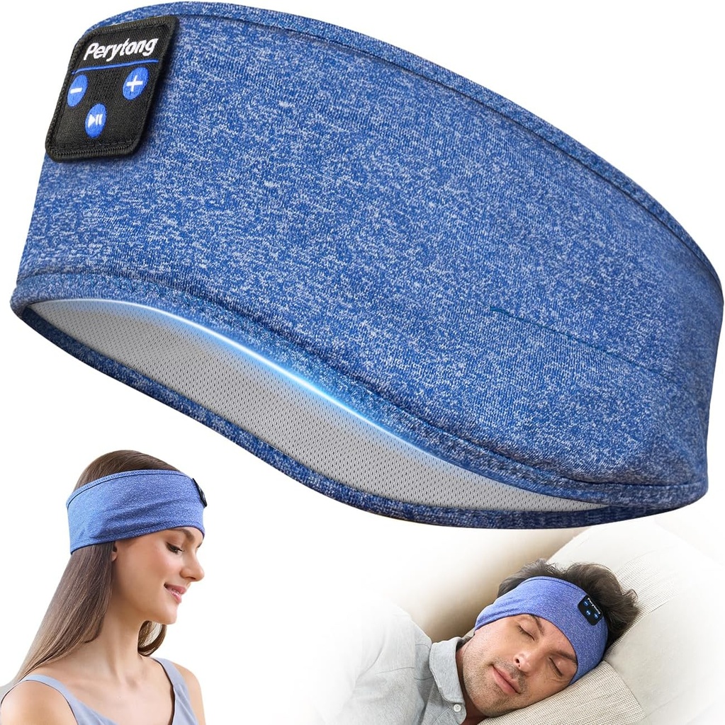 Perytong Bluetooth Headband ακουστικά, ακουστικά ύπνου Bluetooth για Side Sleepers - Sleeping Headband με λεπτό ηχείο Μικρόφωνο Handsfree Ιδέες δώρων για γυναίκες άνδρες