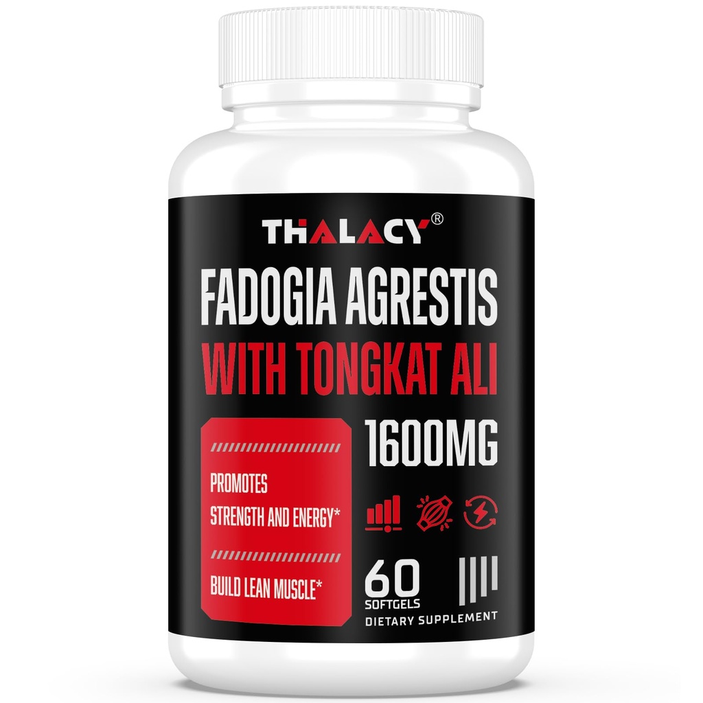 1600mg Fadogia Agrestis Tongkat Ali Supplement, Fadogia Agrestis Extract for Men with Ashwagandha - Maximum Strength, 60 Softgels
