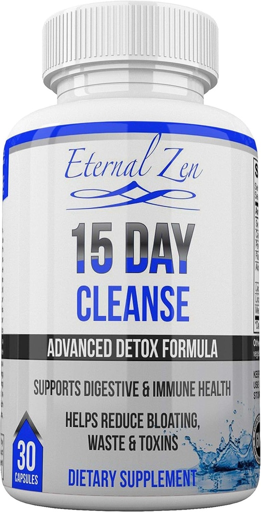 Αιώνιο Zen 15 ημέρα καθαρισμού του εντέρου Detox με επιπλέον βότανα δύναμη, Senna είναι ένα γρήγορο δράση φυσικό Laxative για ανακούφιση δυσκοιλιότητα - ολόκληρο το σώμα καθαρισμού - 30 κάψουλες