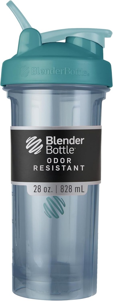 BlenderBottle Shaker Μπουκάλι Pro Series Ιδανικό για πρωτεϊνικές ανακινήσεις και προ προπόνηση, 28-Ounce, Cerulean Blue