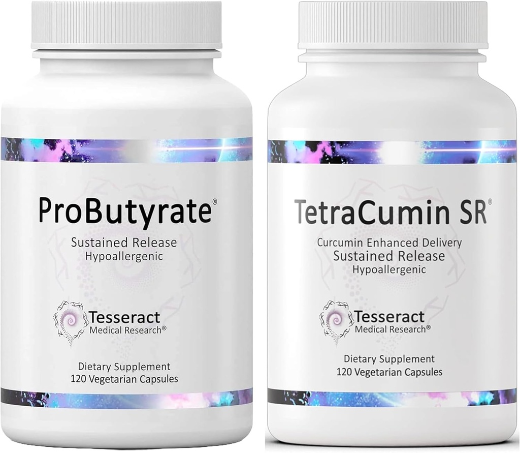 Tesseract Ιατρική έρευνα ProButyrate Gut συμπλήρωμα υγείας, Butyric Acid Complex & TetraCumin SR κοινό συμπλήρωμα υποστήριξης, Παρατεταμένη απελευθέρωση
