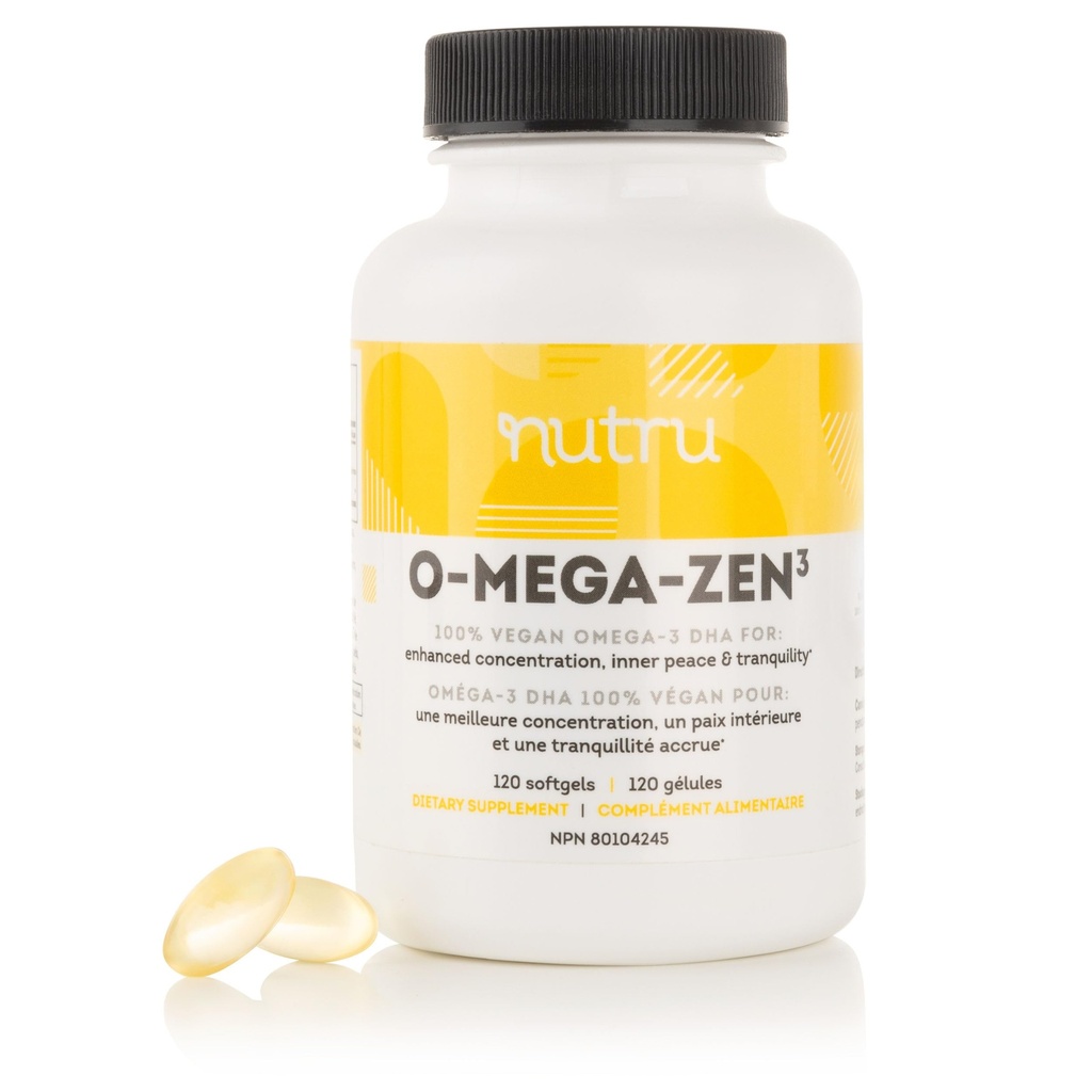 O-Mega-Zen3 Vegan Omega 3 DHA Supplement - 400 mg DHA Απαραίτητα Λιπαρά Οξέα - Carrageenan Free - Premium Alternative Supplement - 120 Softgels