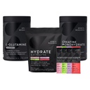 Sports Research L-Glutamine (1.1 lbs), Sugar-Free Naturally Flavored Hydrate Electrolytes 16x Variety Packets and Creatine Monohydrate (1.1 lbs)