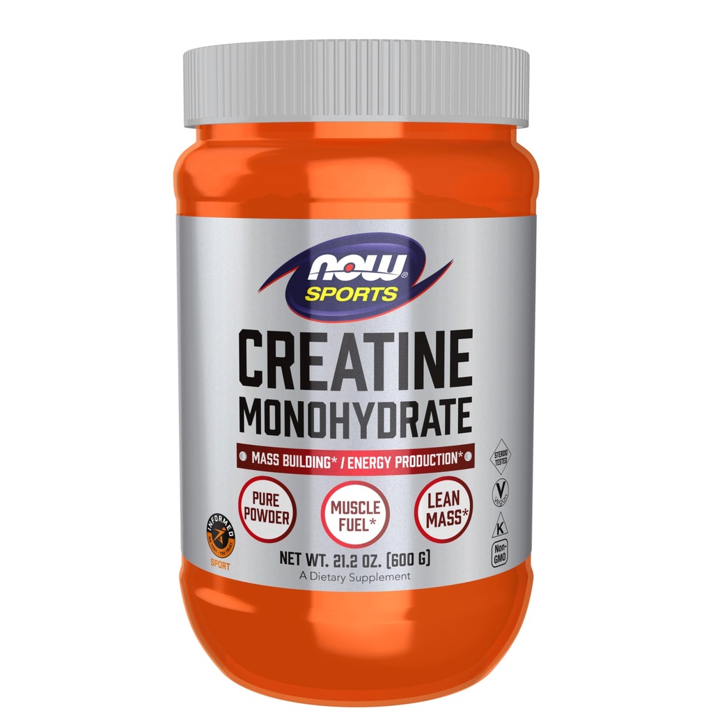 NOW Τρόφιμα Αθλητική Διατροφή, Creatine Monohydrate Powder, Mass Building*/Energy Production*, 21.2-Ounce
