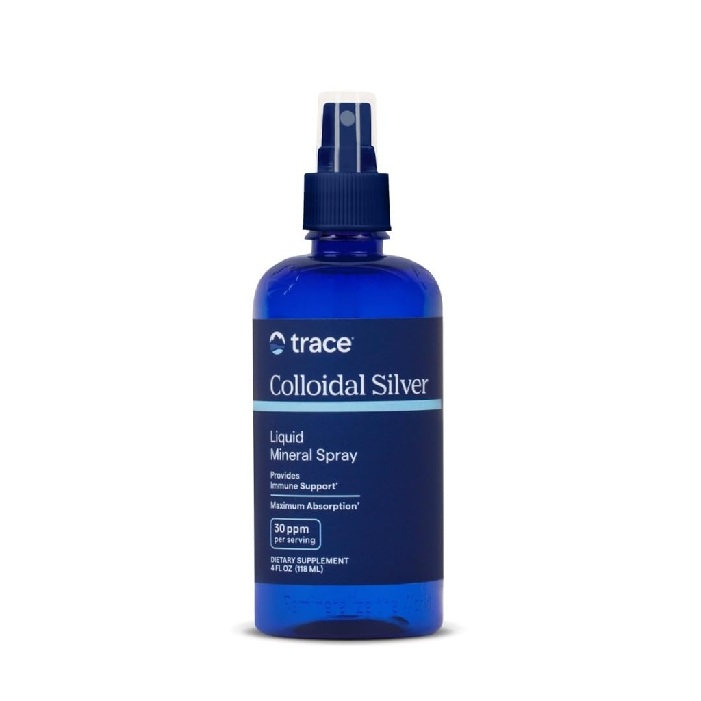 Trace Minerals Colloyal Silver Spray - ημερήσιο συμπλήρωμα ορυκτού για να βοηθήσει αποτελεσματική απορρόφηση - Υποστηρίζει ανοσοποιητική, σκελετική και υπνική υγεία - Super οξυγονωμένο συμπλήρωμα - 4 fl oz (Σχετικά με 118 υπηρεσίες)