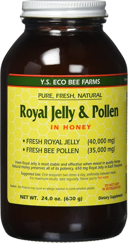 Fresh Royal Jelly + Bee Pollen, Μέλι Mix - 40.000 mg YS Eco Bee Farms 24,0 oz.
