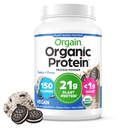 Orgain Organic Vegan Protein Powder, Cookies & Cream - 21g Πρωτεΐνη με βάση το φυτό, 7g Προβιοτικές Ίνες, Χαμηλό Καθαρό Καρβίδιο, Χωρίς Συστατικά Λακτόζης, Χωρίς Προστιθέμενη Ζάχαρη, Μη-ΓΤΟ, Για Ανακινήσεις & Smoothies, 2,03 lb
