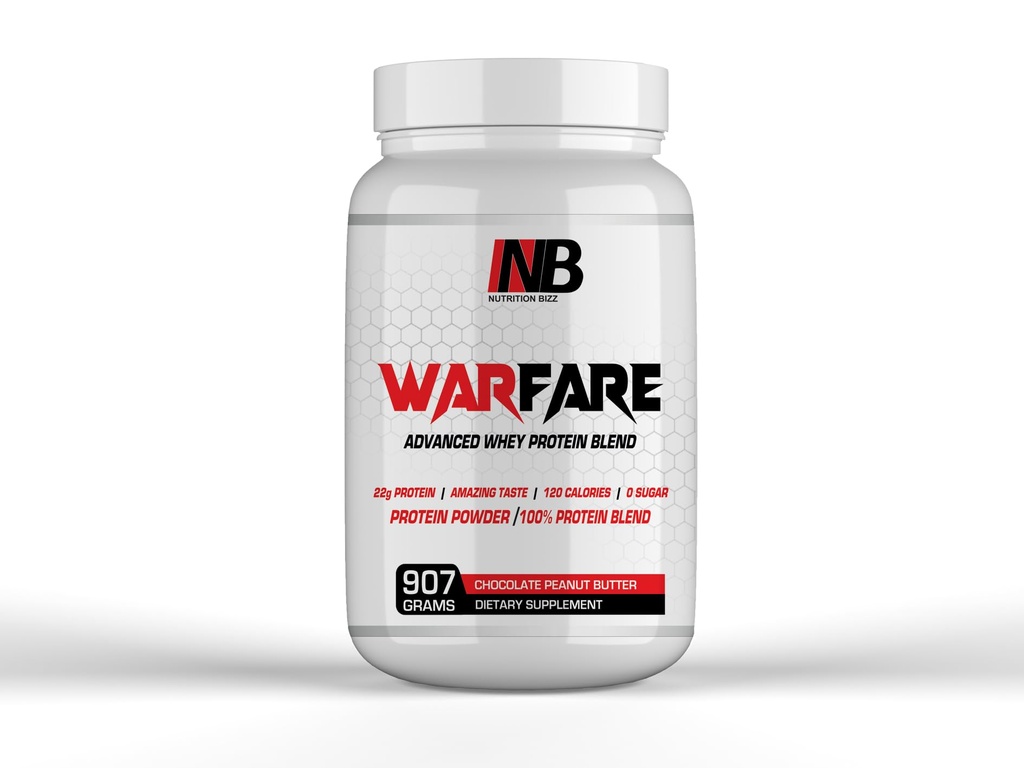 Warfare 2 λίβρες Προηγμένη πρωτεΐνη Whey Blend 22g πρωτεΐνη ανά υπηρεσία Εκπληκτικές Γεύσεις (2 λίβρες, σοκολάτα φυστικοβούτυρο)