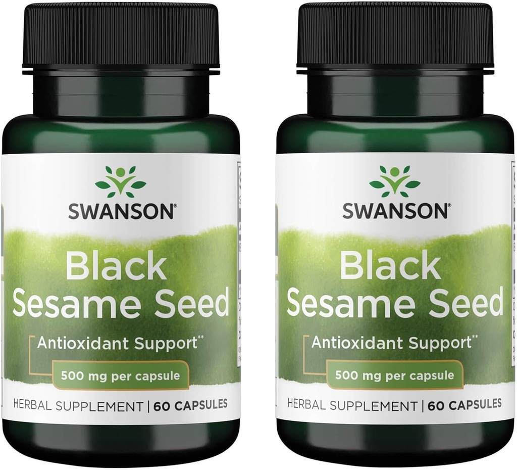 Swanson Full Spectrum Black Sesame Seed 500 Milligrams 60 Κάψουλες (2 Συσκευασία)